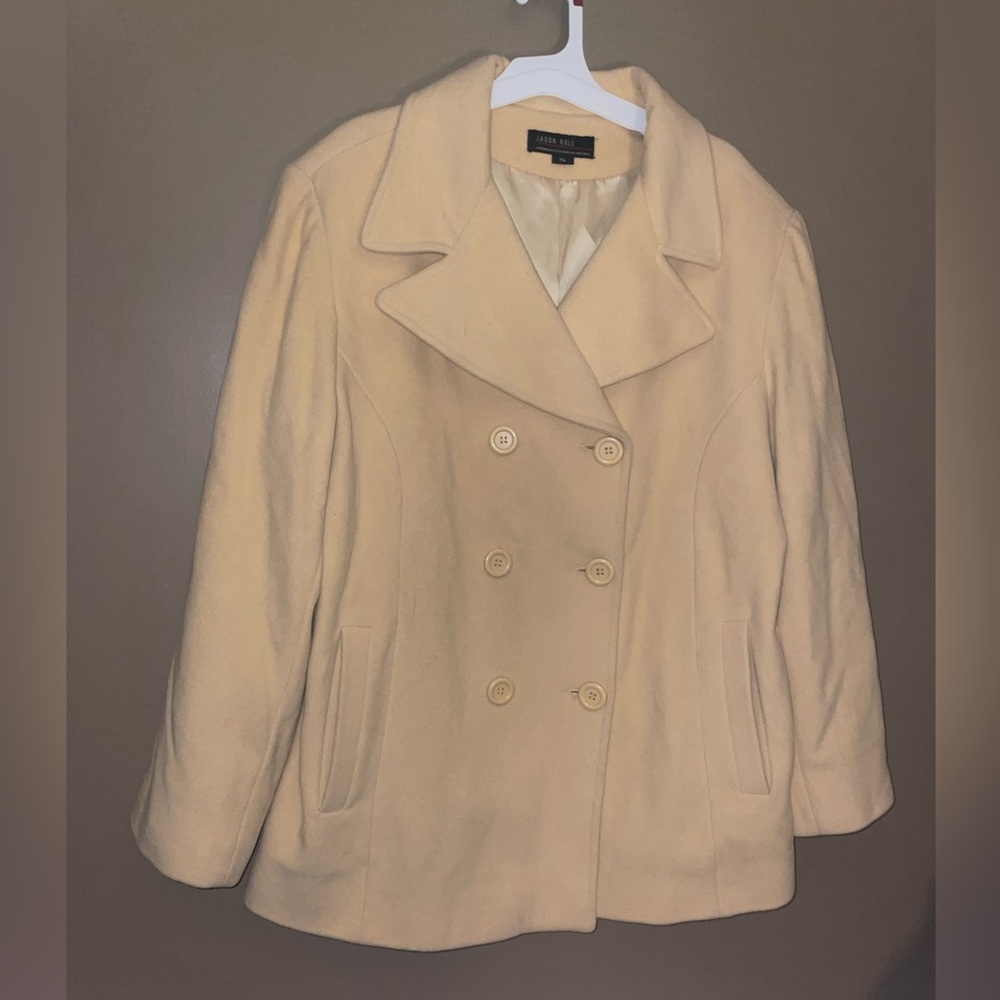 Jason Kole Double Breasted Pea Coat Collared Pockets Sz XL Women